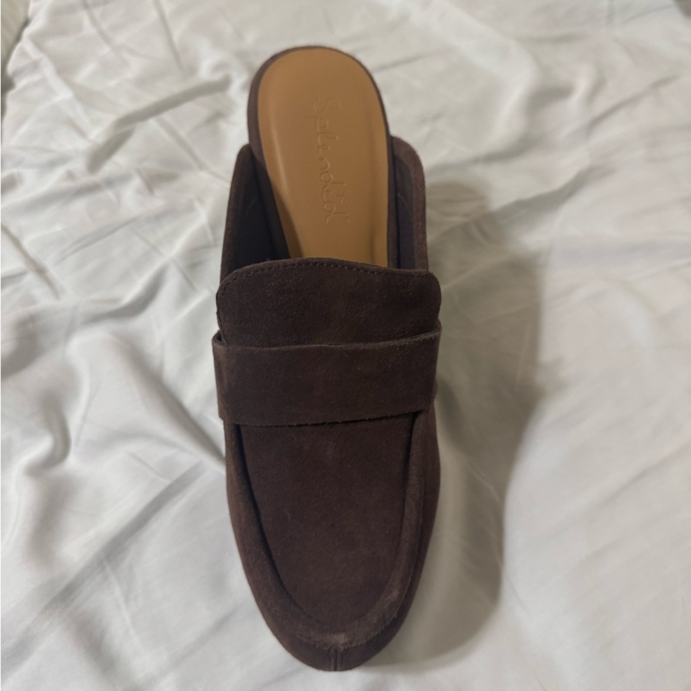 NEW Splendid x Anthropologie VINA Platform Suede heel clog brown women size 10